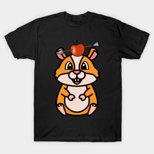 Cute hamster has an apple and arrow on head T-Shirt